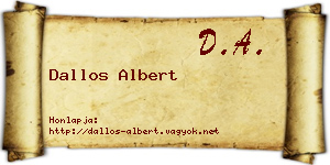 Dallos Albert névjegykártya
