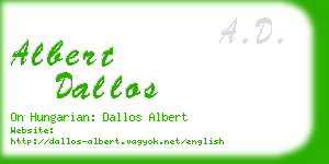 albert dallos business card